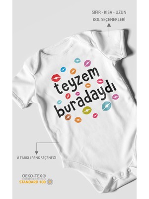 Teyzem Buradaydı Baskılı Bebek Zıbını – Çıtçıtlı Body | %100 Pamuk Kısa Kol