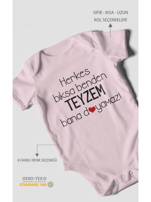 Herkes Bıksa Benden Teyzem Bana Doyamaz! Baskılı Bebek Zıbını – Çıtçıtlı Body | %100 Pamuk Kısa Kol