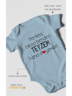 Morivo Kids Herkes Bıksa Benden Teyzem Bana Doyamaz! Baskılı Bebek Zıbını – Çıtçıtlı Body | %100 Pamuk Kısa Kol