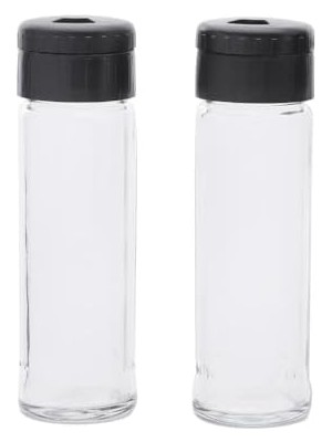 Nina Baharatlık 2li Ahşap Stantlı Nina Baharatlık Tuzluk Biberlik Beyaz Kapak Siyah