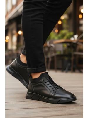 Ayakmod 142 Siyah Hakiki Deri Anatomik Erkek Günlük Ayakkabı