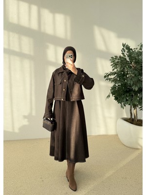 Moda Aksa Ceket Jile Elbise Takım