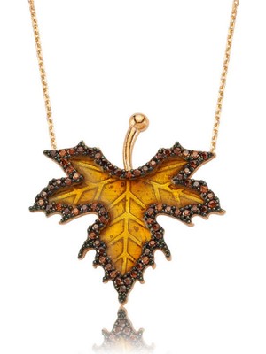 Ervanur Gümüşk Çınar Yaprak Kolye