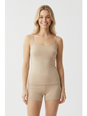 Bravie Kadın Ip Askılı Terletmeyen Hafif Bambu Atlet 2001 Ten