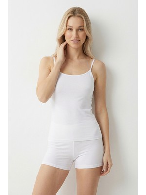 Bravie Kadın Ip Askılı Terletmeyen Hafif Bambu Atlet 2001 Beyaz