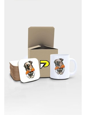 Suçlu Köpek Tasarımlı Baskılı Kupa Bardak Seti, Eğlenceli Özel Hediye Mug