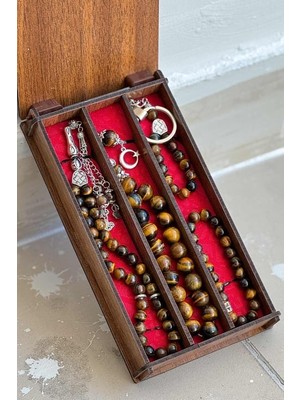 Tesbihkenti 17'lik ve 33'lük Kaplan Gözü Doğal Taş Tesbih Seti