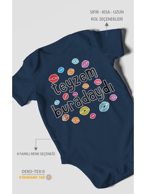 Teyzem Buradaydı Baskılı Bebek Zıbını – Çıtçıtlı Body | %100 Pamuk Kısa Kol