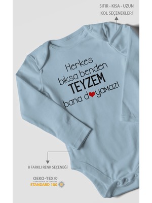 Morivo Kids Herkes Bıksa Benden Teyzem Bana Doyamaz! Baskılı Bebek Zıbını – Çıtçıtlı Body | %100 Pamuk Uzun Kol