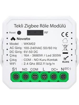 Mini Kuru Kontak Röle (, Smart Life, Assistant, ZIGBEE2MQTT Uyumlu)