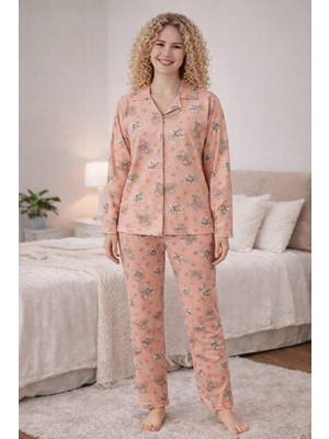 Pemilo Kadın 0431 Uzun Kol Süet Pijama Takımı