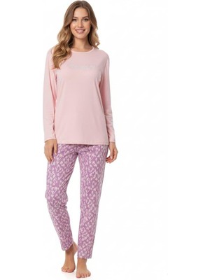 Pemilo Kadın Uzun Kol Likralı 2000-10 Pijama Takımı