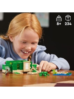 Minecraft Kaplumbağa Plaj Evi 21254-7 Yaş ve Üzeri Oyunları Seven Çocuklar Için 3 Adet Minecraft Minifigürü Içeren Yaratıcı Oyuncak Yapım Seti, Doğum Günü Hediyesi Fikri (234 Parça)