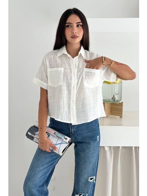 Noa Noa Kadın Kısa Kollu Gömlek – Soft Statement