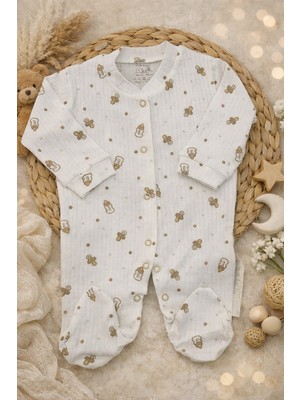 Nexvora Biberon Baskılı Bebek Patikli Tulum 0-3 Ay