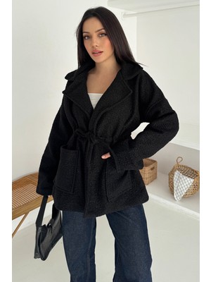 Noa Noa Kadın Dokulu Geniş Yakalı Kaban - Mont – Sand Drift