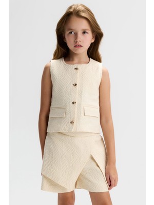 Nk Kız Çocuk Baden Yelek 8-14 Yaş Krem