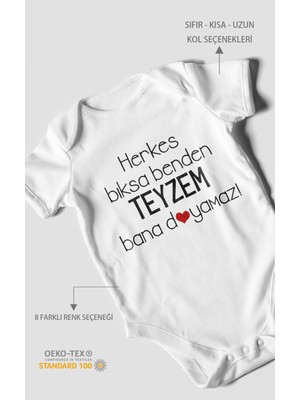 Morivo Kids Herkes Bıksa Benden Teyzem Bana Doyamaz! Baskılı Bebek Zıbını – Çıtçıtlı Body | %100 Pamuk Kısa Kol