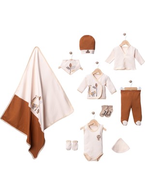 Nexvora Organic Zoo Baby %100 Pamuk 10’lu Lüks Hastane Çıkışı Seti | Yenidoğan