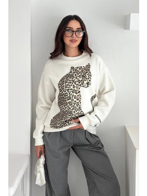 Noa Noa Kadın Leopar Baskılı Weekend Sweatshirt – Wild Ease