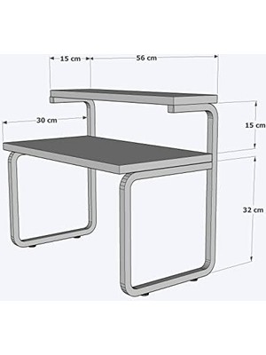 Dehalimited Mutfak Organizer Tezgah Üstü Metal Raflı Mikrodalga Fırın Standı Bambu, Dehalimited