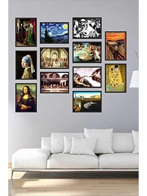 Rönesans Tabloları, Eski Tablolar, Ünlü Ressamların Tabloları, Dunanar Tablo, 12 Parça Mdf Tablo, , Renkli