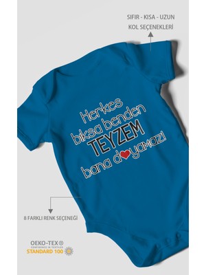 Morivo Kids Herkes Bıksa Benden Teyzem Bana Doyamaz! Baskılı Bebek Zıbını – Çıtçıtlı Body | %100 Pamuk Kısa Kol