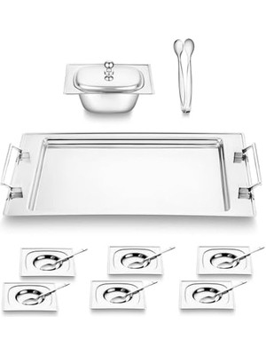 Pluto 16 Parça 6 Kişilik Çelik Çay Seti