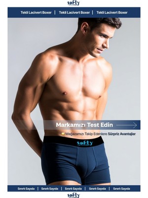 Softy Pamuk Erkek Boxer Lacivert – Nefes Alabilen Penye Iç Giyim M - Lacivert