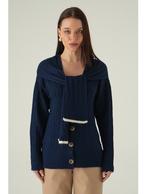 Rays Düğmeli Örgülü Hırka Laci 2470