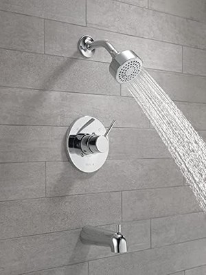 Modern Tek Kulplu Krom Küvet ve Duş Kiti, Tek Püskürtmeli Dokunmatik Temiz Duş Başlıklı Duş Bataryası, Krom T14459-PP (Vana Dahil Değildir)