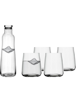 Glas Krystal Zero Sürahi Seti, 5 Parça, Şeffaf