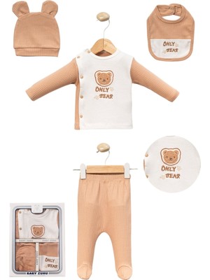 Nexvora Only Bear 5’li Yenidoğan Hastane Çıkışı Seti – Ayıcık Desenli Bebek Kıyafet Takımı (0-3 Ay)