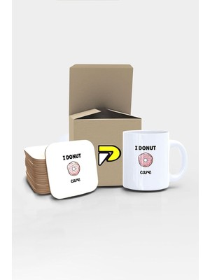 I Care Komik Tasarımlı Baskılı Kupa Bardak Seti, Eğlenceli Özel Hediye Mug