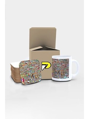 Reddit R Place 2022 Tasarımlı Baskılı Kupa Bardak Seti, Eğlenceli Özel Hediye Mug