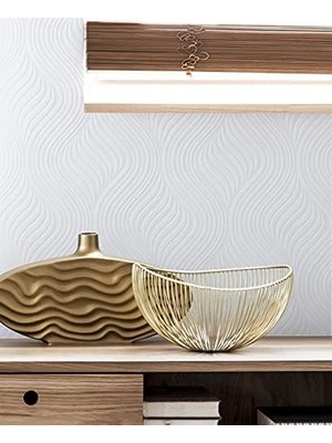 & Brown Duvar Kağıdı 10-014, Boyanabilir, Saf, Geometrik, Beyaz