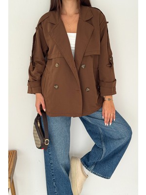 Noa Noa Kadın Kemerli Çift Düğmeli Trençkot – Timeless Form