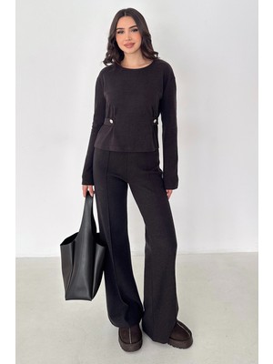 Noa Noa Kadın Dekoratif Düğmeli Takım – Black Flow