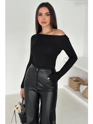 Noa Noa Kadın Omuz Açık Fit Bluz – Burgundy Glow