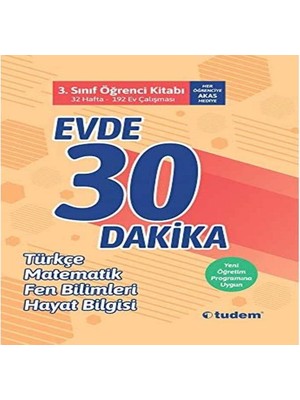 3. Sınıf Evde 30 Dakika Öğrenci Kitabı