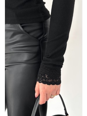 Noa Noa Kadın Dantel Detaylı Nervürlü Bluz – Ivory Grace