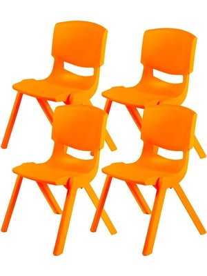 4'lü Set Büyük Şirin Çocuk Sandalyesi Turuncu