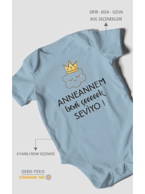 Morivo Kids Anneannem Beni Çok Seviyo! Baskılı Bebek Zıbını – Çıtçıtlı Body | %100 Pamuk Kısa Kol