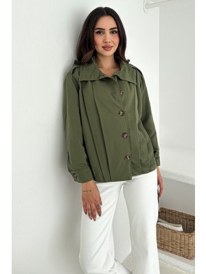 Noa Noa Kadın Pile Detaylı Düğmeli Ceket – Structure Mood