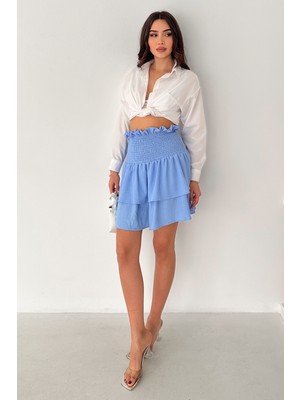 Noa Noa Kadın Katlı Smock Bel Mini Short Etek – Summer Layers