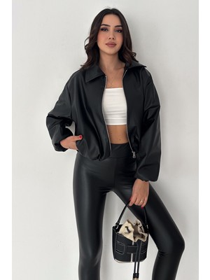 Noa Noa Kadın Fermuarlı Deri Ceket – Urban Pulse