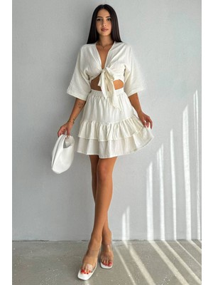 Noa Noa Kadın Bağlamalı Üst & Katlı Etek Takım – Resort Whisper