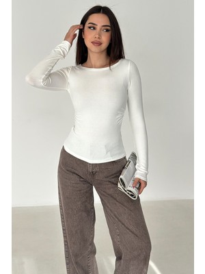 Noa Noa Kadın Omuz Açık Fit Bluz – Burgundy Glow