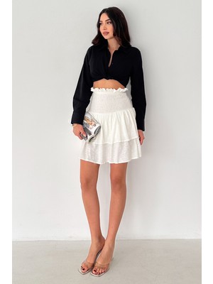 Noa Noa Kadın Katlı Smock Bel Mini Short Etek – Summer Layers