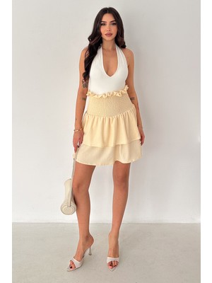 Noa Noa Kadın Katlı Smock Bel Mini Short Etek – Summer Layers